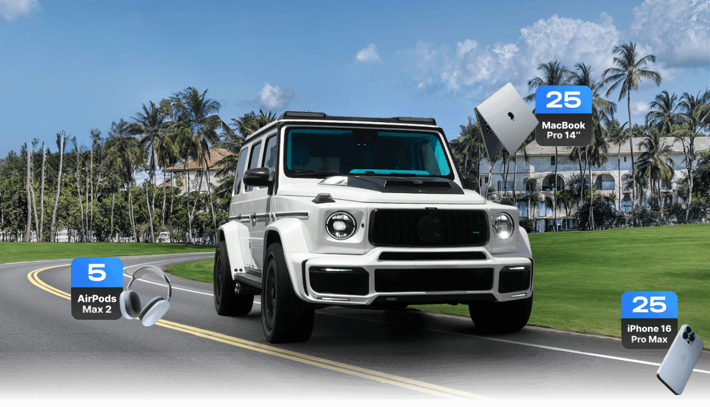 LUCKY DRIVE: Shinda BRABUS 900 Rocket Edition na vifaa 55 vya Apple | Mchujo wa kipekee